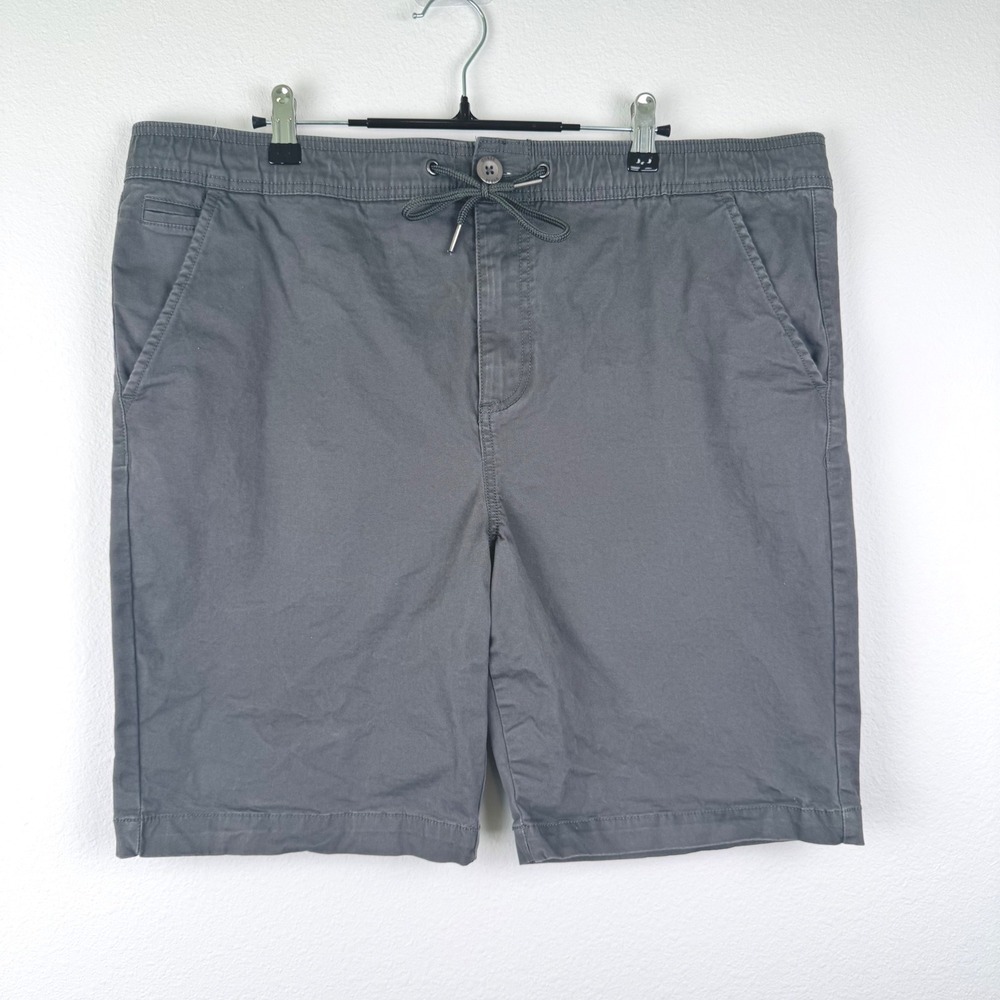 Guess Chino Shorts Mens 38 Gray Excellent Casual Streetwear Drawstring Twill